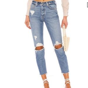 GRLFRND Karolina Space Between Distressed Ankle High Rise Jeans Size 25